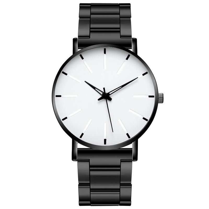 Men's Business Steel Band Wristwatch Simple Scale Thin Quartz Watch
