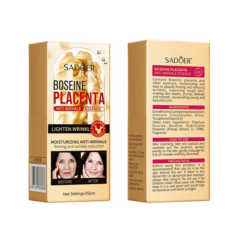 25pcs Placenta Capsules Serum Spot Acne Remover Whitening Face Serum Anti-Wrinkle Firming Brighten Skin Care Cosmetics Essence