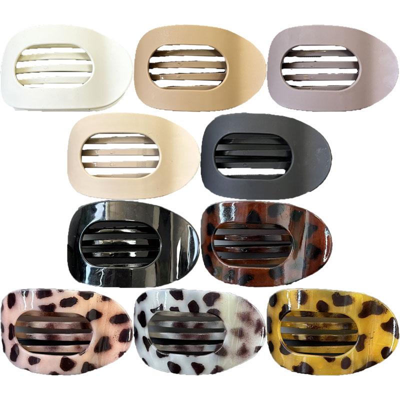 Leopard Print Oval Frosted Hair Clip Women's High-end Versatile Duckbill Clip Hair Accessories