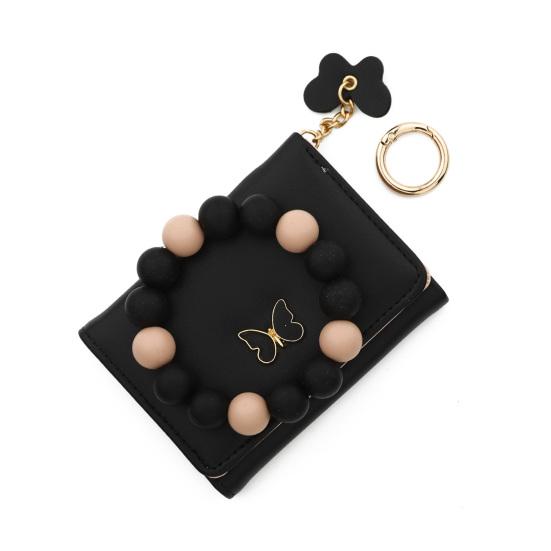 Women's Wristlet Wallet Boho Style Beaded Wristlet Card Holder with Butterfly