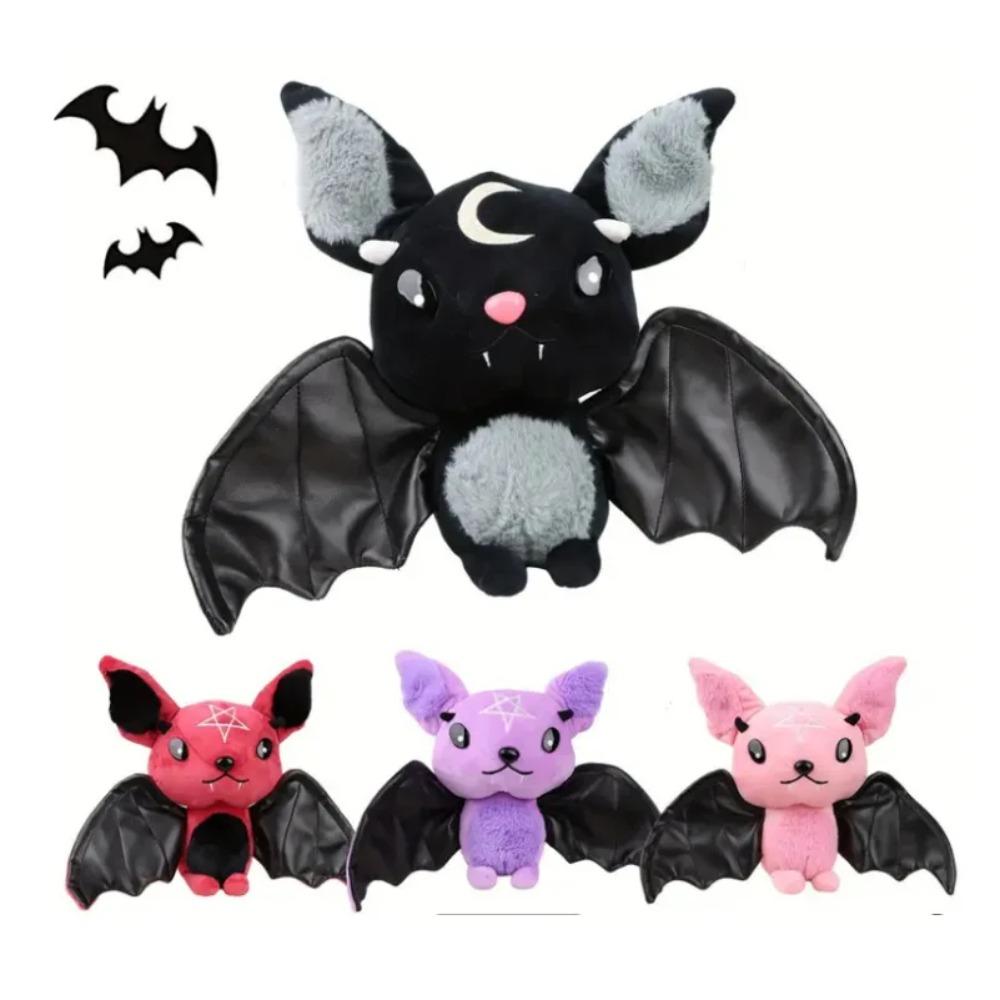 30cm Dämonenfledermaus Halloween Plüschtier Vierfarbige Dämonenfledermaus Cartoon Weiches Modell Für Jungen und Mädchen Weihnachten Halloween Feiertagsgeschenke
