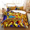 Saint Seiya 3PCS Bedding Set Classic Anime Warrior Print Soft Microfiber Duvet Cover Pillowcase Home Decor