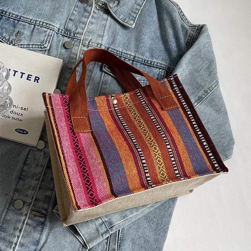Geantă Tote Stil Etnic Femei Geantă de Mână Femei Modă Nouă Design Nișă Ins Geantă Tricotată Femei