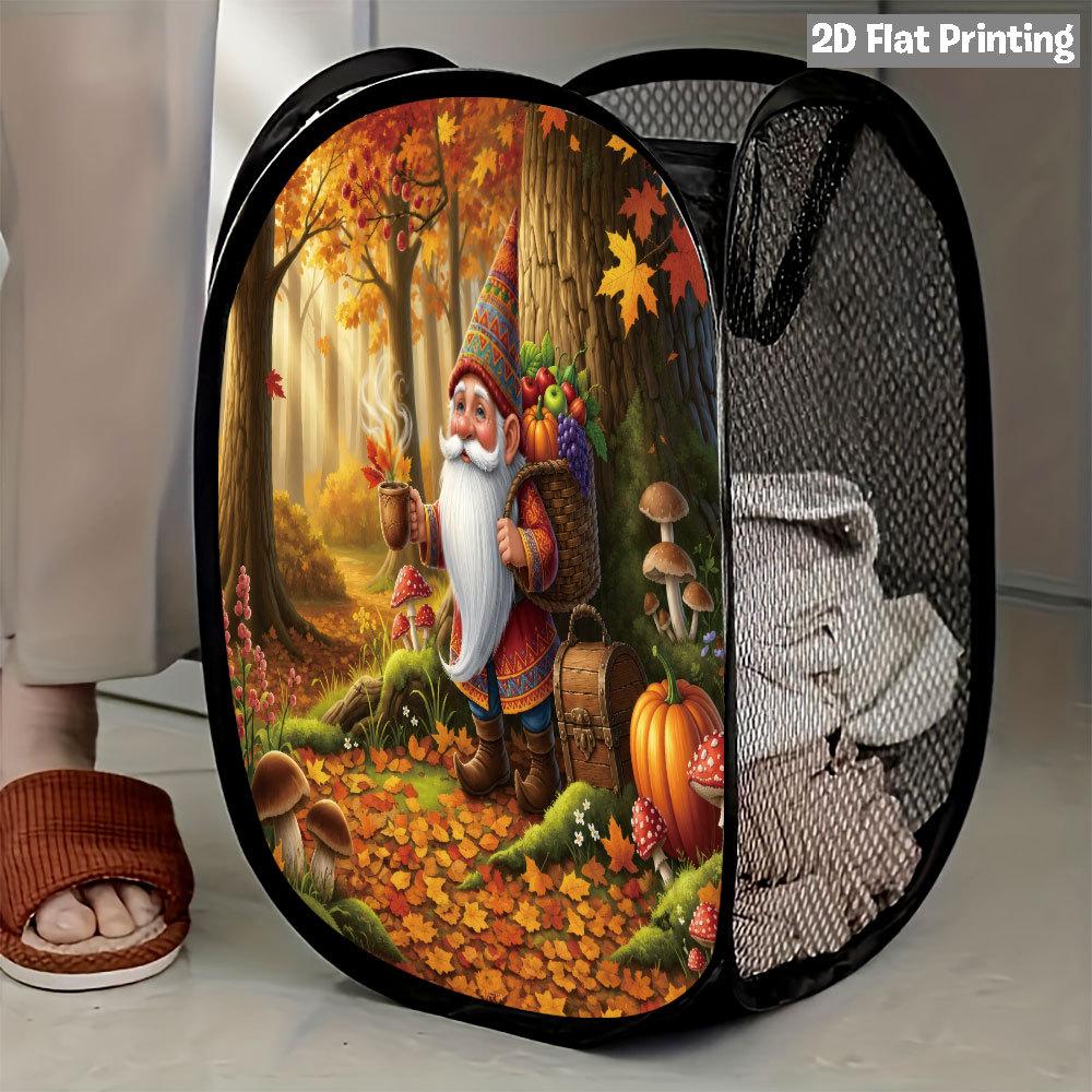 1Pcs Autumn Sunflower Pumpkin Series 3 Pop-Up Laundry Hamper Expandable Mesh Hamper Basket for Room Bedroom Bathroom Organization Contemporary Storage
