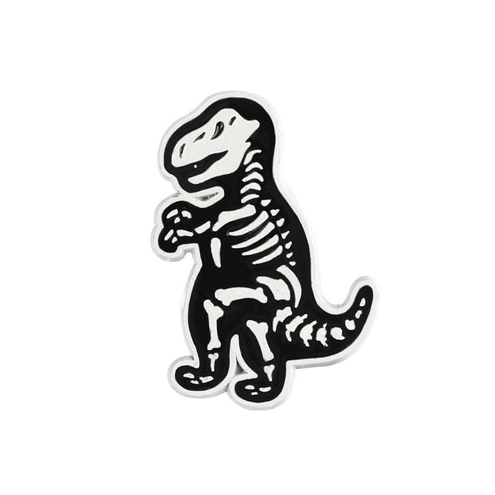 European & American Style Jurassic Park Dinosaur Skeleton Brooch - Creative Mini Animal Pin