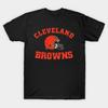 Pánské černé tričko s potiskem Cleveland Browns Vintage styl Potisk na přenosovém papíře bez ořezu Bavlněné tričko