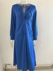 2025 European & American V-Neck Solid Color Long Sleeve Casual Dress for Autumn/Winter