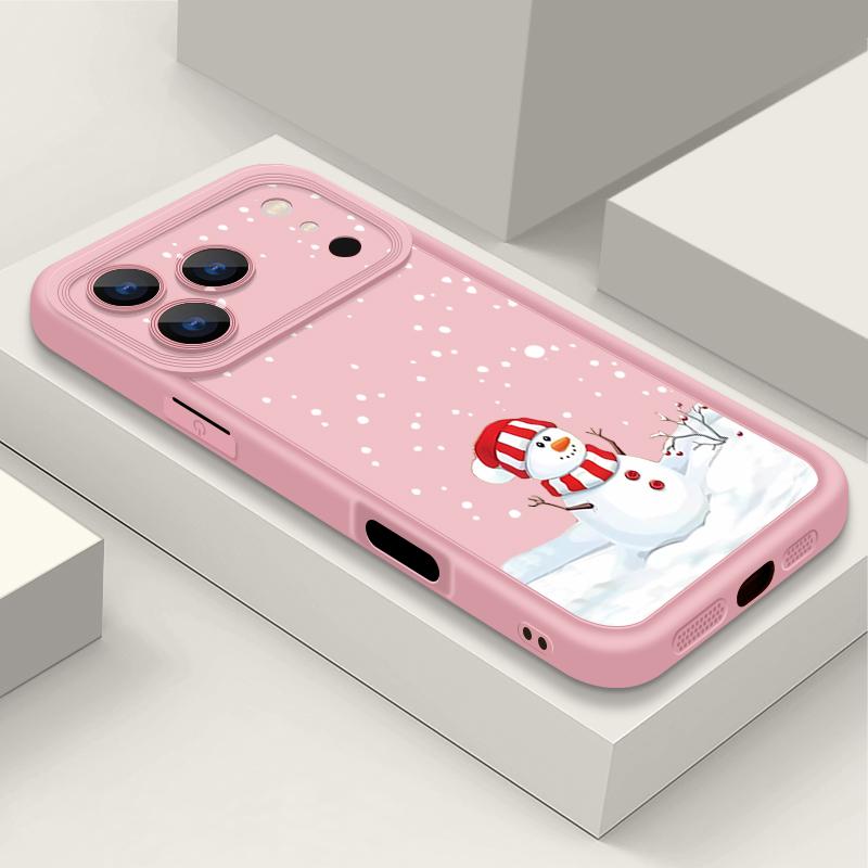 Christmas Snowman Soft TPU Phone Case For iPhone Air 16e 17 16 15 14 Pro Max 13 12 Pro 15 16 14 Plus Shockproof Silicone Cover
