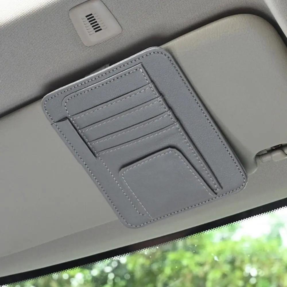 Multifunctional Car Sun Visor Organizer Wear-resisting Car Ticket Holder Eyeglass Stand Bank Card