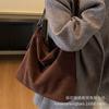 Suede Bag Women's Large Capacity 2025 New Autumn and Winter Retro Shoulder Messenger Bag Commuter Tote Bucket Bag