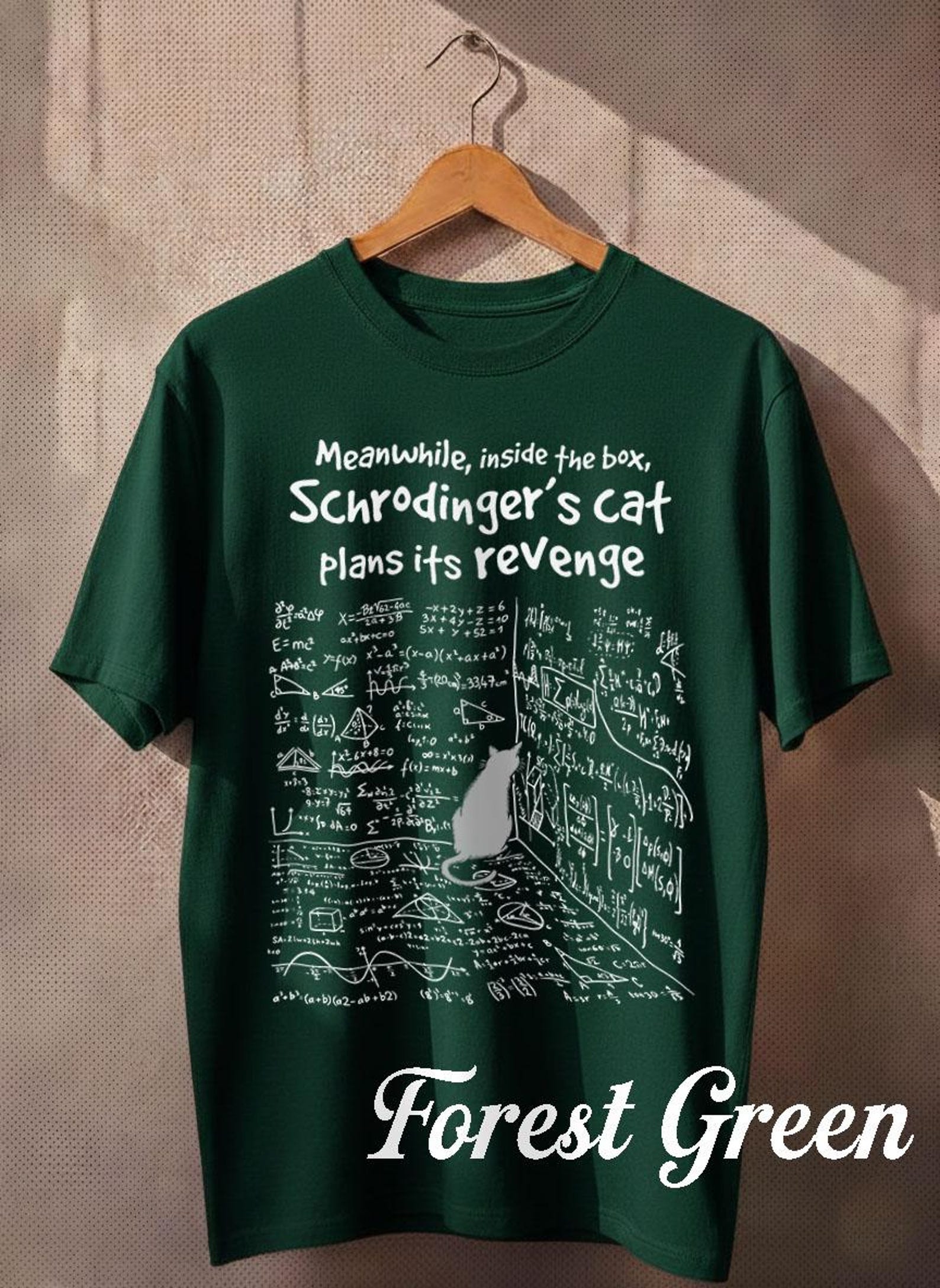 Schrödinger s Cat Plans Its Revenge T-Shirt | Science Humor Tee 2XL