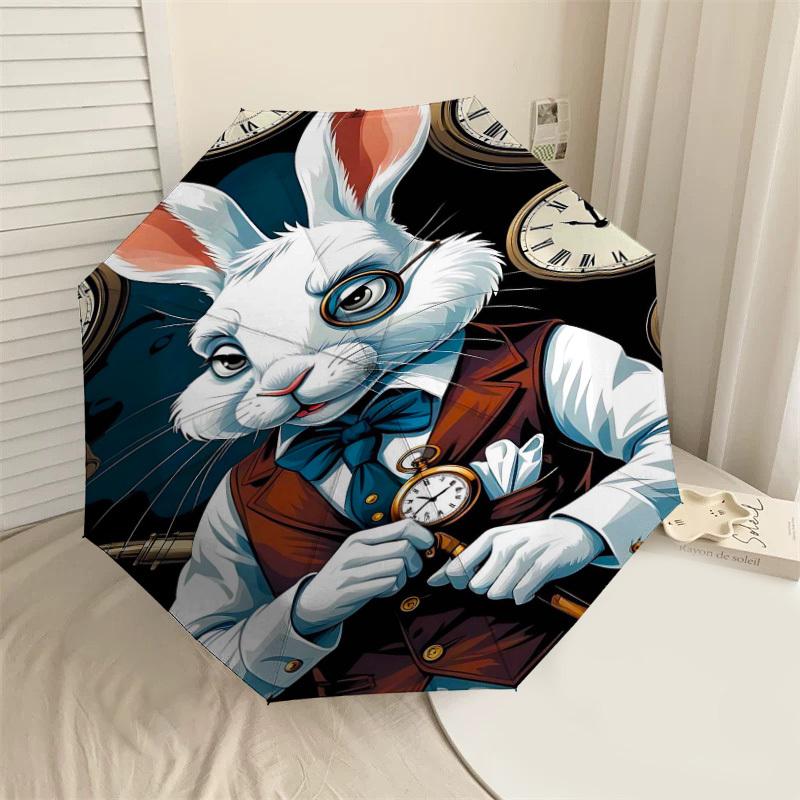 

1PC rabbit clock Umbrella-8-Rib Reinforced, Automatic Open, Lightweight & Durable, Fashion Accessory for Outdoor-L0380