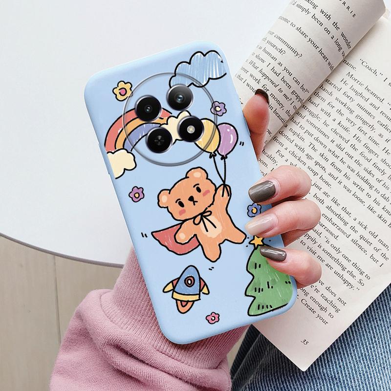 Case For Redmi 14C 4G 14R 5G A4 Note 14 Pro Poco C67 Cute Heart Flower Back Cover Soft Silicone Matte Protective Fundas Cartoon