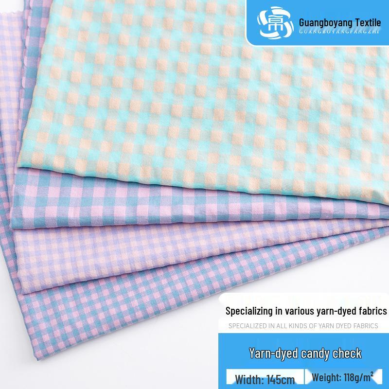 

Polyester-Cotton Candy Plaid Fabric for Women s and Children s Dresses and Homewear 1003#Candy Plaid