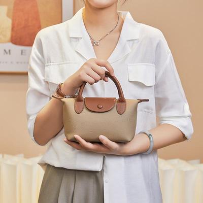 Bolso de Hombro de Cuero de Mano para Primavera y Verano Bolso Dumpling Cruzado Inclinado para Mujer Cuero de Capa Superior