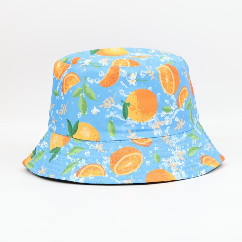 

Fruit Print Retro Cotton Fisherman Hat With Sunshade For Outdoor Activities Color A