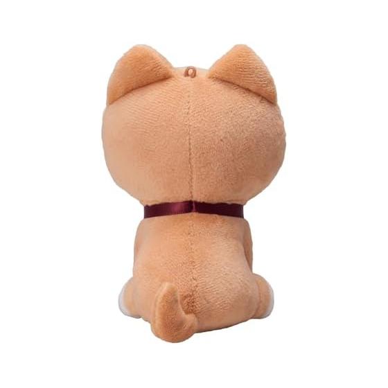 Our Pet Plushie - Sitting Shiba Inu (Red) - Irasutoya Original Design - Big Round Eyes, Curled Up Tail, Ball Chain, Name Tag Included