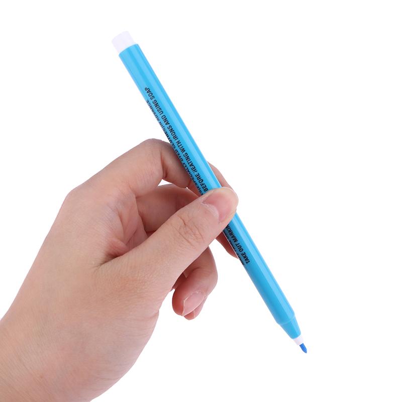 2Pcs Blue Water Erasable Fabric Marking Pen Washable Fabric Pen Disappears In Water Bright Colors Fiber Pen Tips For Quilting