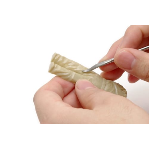 Wave Hobby Tool Series HG Special Shape Diamond File, Oval/Bent Tip, Plastic Model Tool, HT-682, Grip: Red