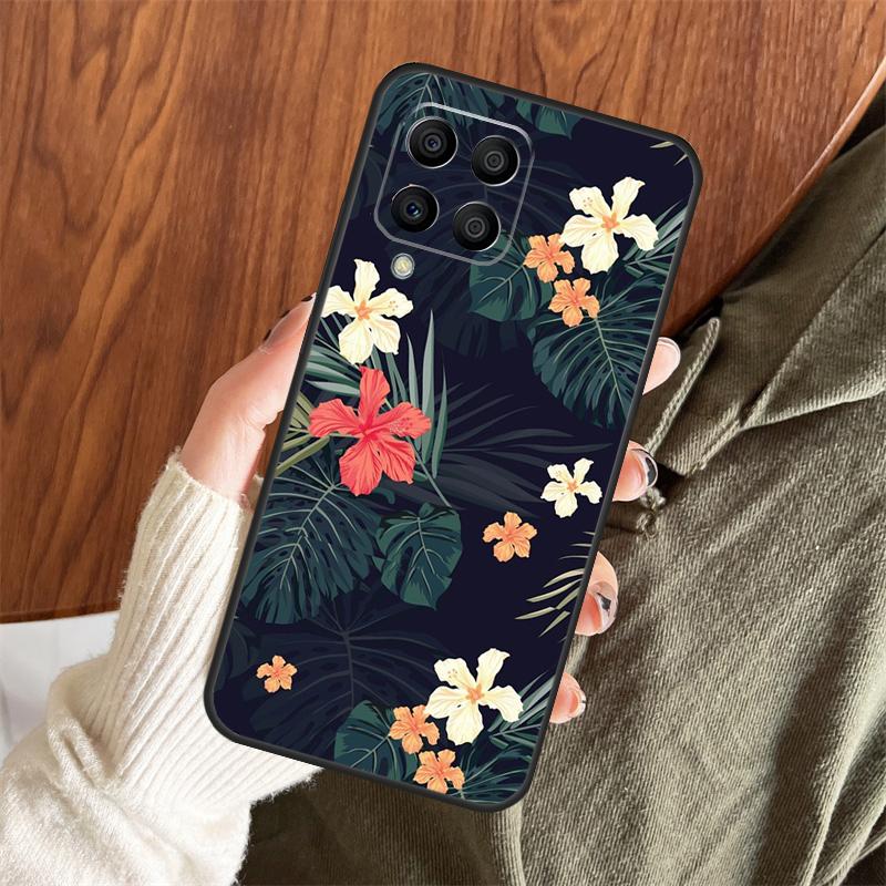 Summer Tropical Plants Leaf Case For Samsung Galaxy M06 M16 M36 M56 M33 M15 M55 M31 M13 M12 M14 M53 M32 M52 M35 M34 M54