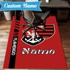 Custom Name Black Crest Flamengo Rug Game Carpet, Floor Mat for Bedroom Living Room Entryway Rug, Home Decor Idea Gift for Christmas birthday