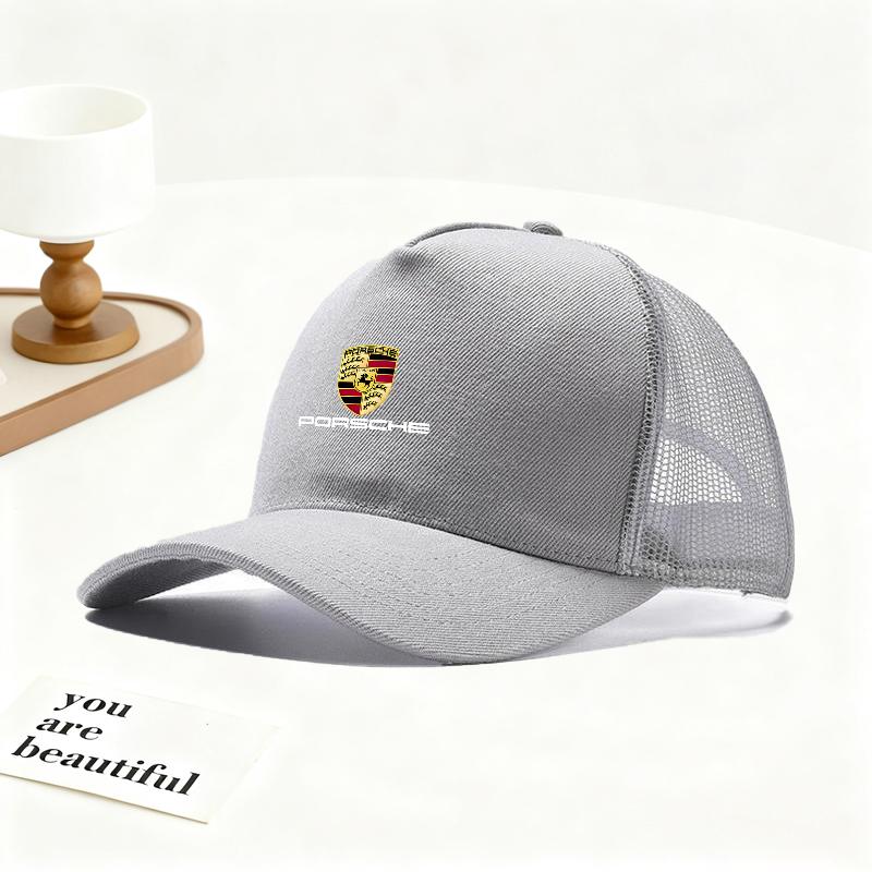 Baseball Cap Adjustable Sport Casual Cap For Porsche Emblem Outdoor Summer Men Women Leisure Breathable Mesh Cap Accessories