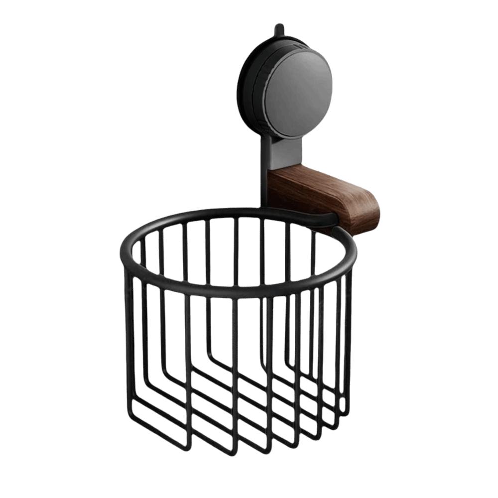 Suction Cup Bathroom Paper Holder Non Perforated Toilet Tissue Basket Soap Holder