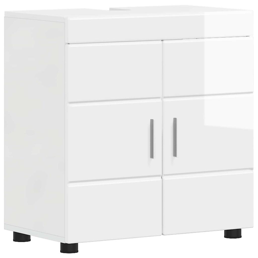 TULUM Bathroom Cabinet Set High Gloss White 60 X 34 X 63 Cm
