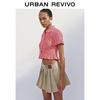 UR Women's Ruffled Plaid Short-Sleeve Shirt