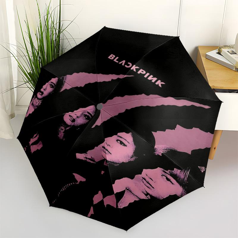 1PC Blackpink Members Automatic Open/Close, 8-Rib Durable Frame Compact Travel Umbrella for Men & Women S1222013