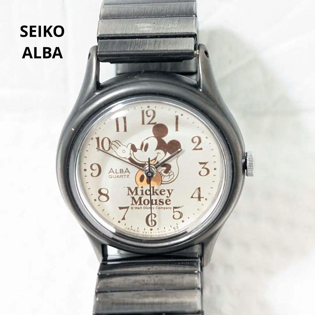 SEIKO ALBA Watch Quartz Mickey Mouse Stainless Steel Unisex