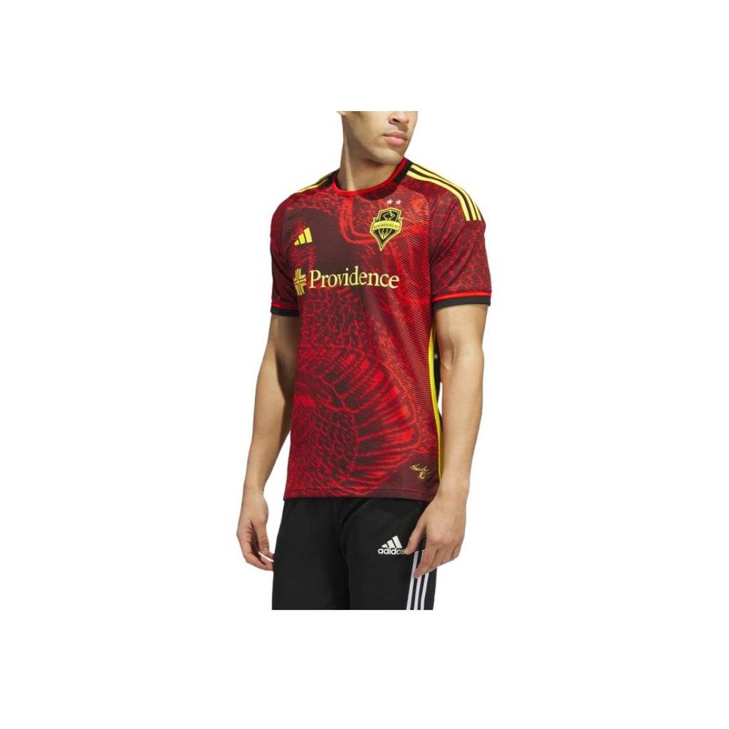 Adidas Logo Print Crew Neck Straight Fit Sports Short Sleeve T-Shirt Men Tops Red IL8576