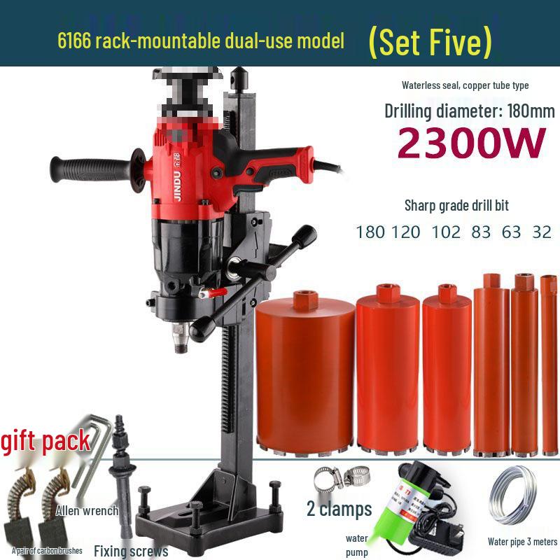 High-Power Handheld Diamond Core Drill for Concrete & AC, With Dual-Use Bracket