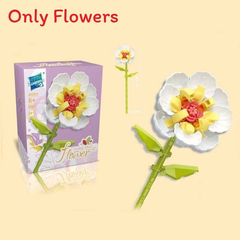 Jasmine Lotus Lily Of Valley Flower Building Blocks Assembling Toy