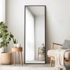 Mirror Workshop Tempered Safe Even If It 160x50cm Black Miruo-kun's Full-length Mirror, Glass, Breaks, Wall-mounted, Stand-up Mirror, (tempered