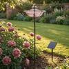 Solar Fountain Bird Bath for Outside Cascading Bird Bath Fountain Solar Powered Fountain Bird Bath with Metal Stake Attracts Birds for Garden Patio