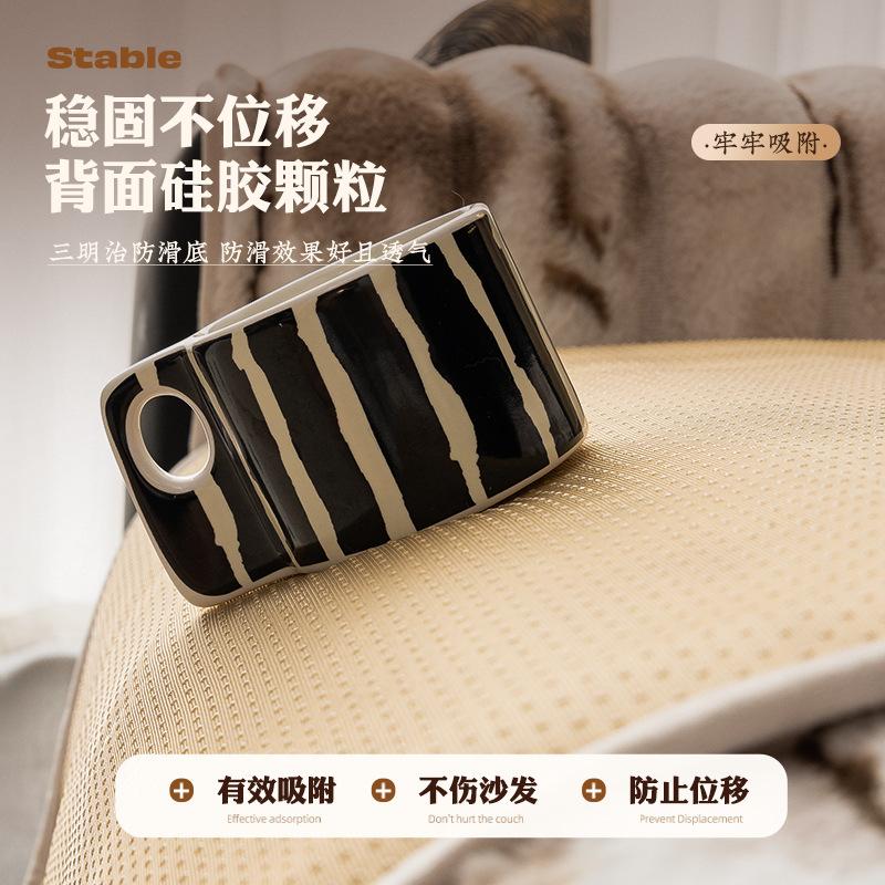 Rabbit Plush Internet Celebrity Sofa Cushion Autumn And Winter Thickened Seat Cushion Non-Slip Sofa Cover Light Luxury High Sense Cover Cloth Towel