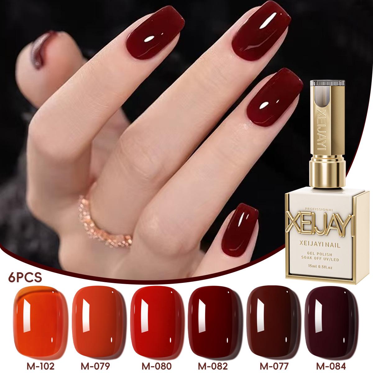 

2025 Hot Style Encore Red Glitter Gel Nail Polish Set