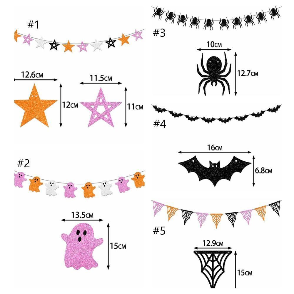 Black Spider Ghost Bat Halloween Bat Banners Funny Halloween Party Banner  Room Party Decor