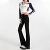 Simple Korean Version of High-waisted Micro-flared Jeans for Women's Spring and Autumn New Thin and Micro-mop Horseshoe Jeans