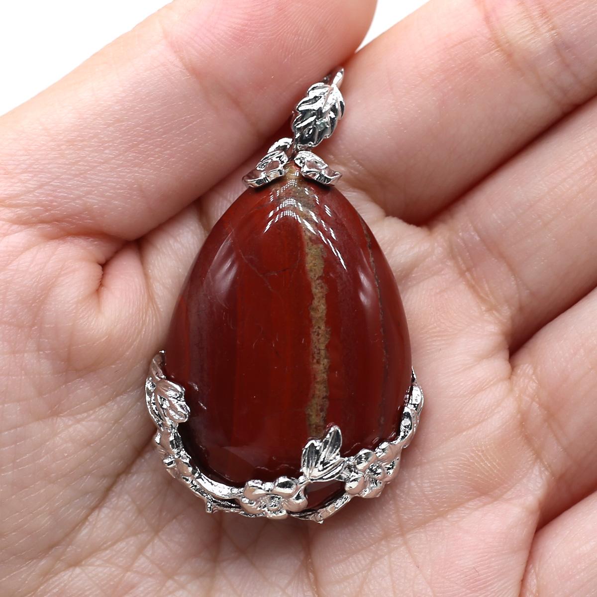 

1 шт. в партии подвеска из натурального камня в форме капли кристалл кварца аметист малахит агат подвески для изготовления ювелирных изделий DIY аксессуары для ожерелья 27 × 38 мм 1Pcs/Redstone