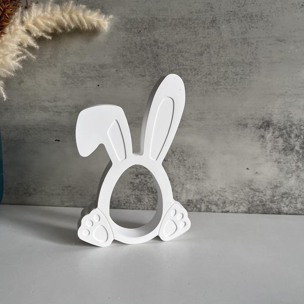 Hollow Out Rabbit Plaster Ornament Mold Cookie Egg Rabbit Easter Gift Decoration Plaster Drip Molds