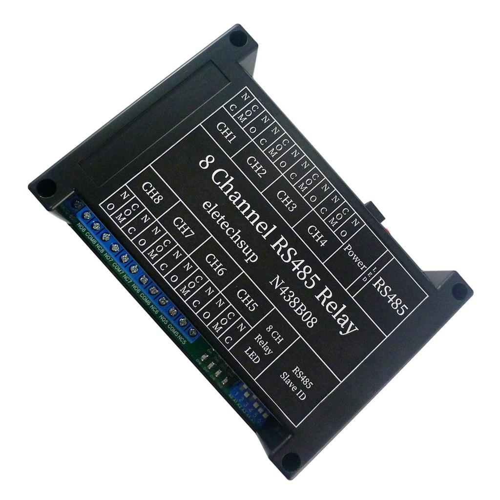 8-Channel RS485 Relay Switch PC UART Serial Port Switch for Motor FW & BW, Security Monitoring - N438B08