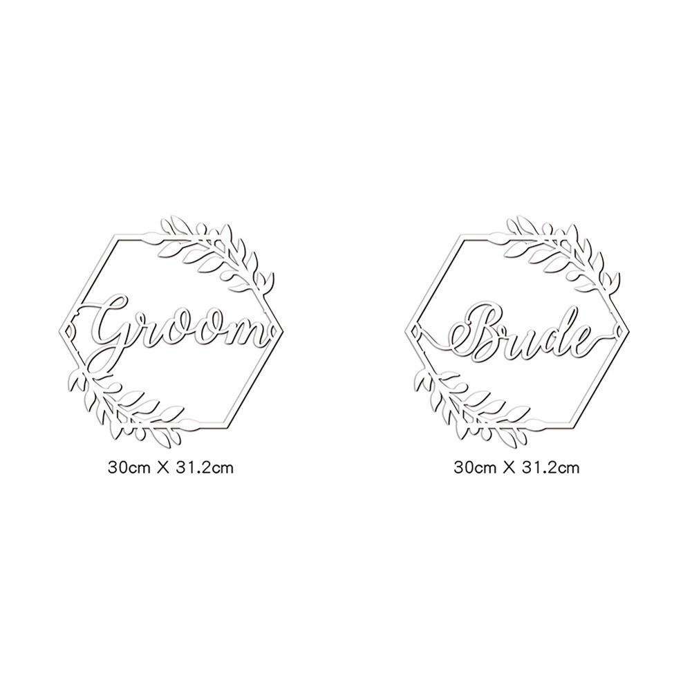 1 Pair Wooden Chair Sign Bride Groom Sign Chair Decor Chair Back Hanging Pendant For Wedding Decorations
