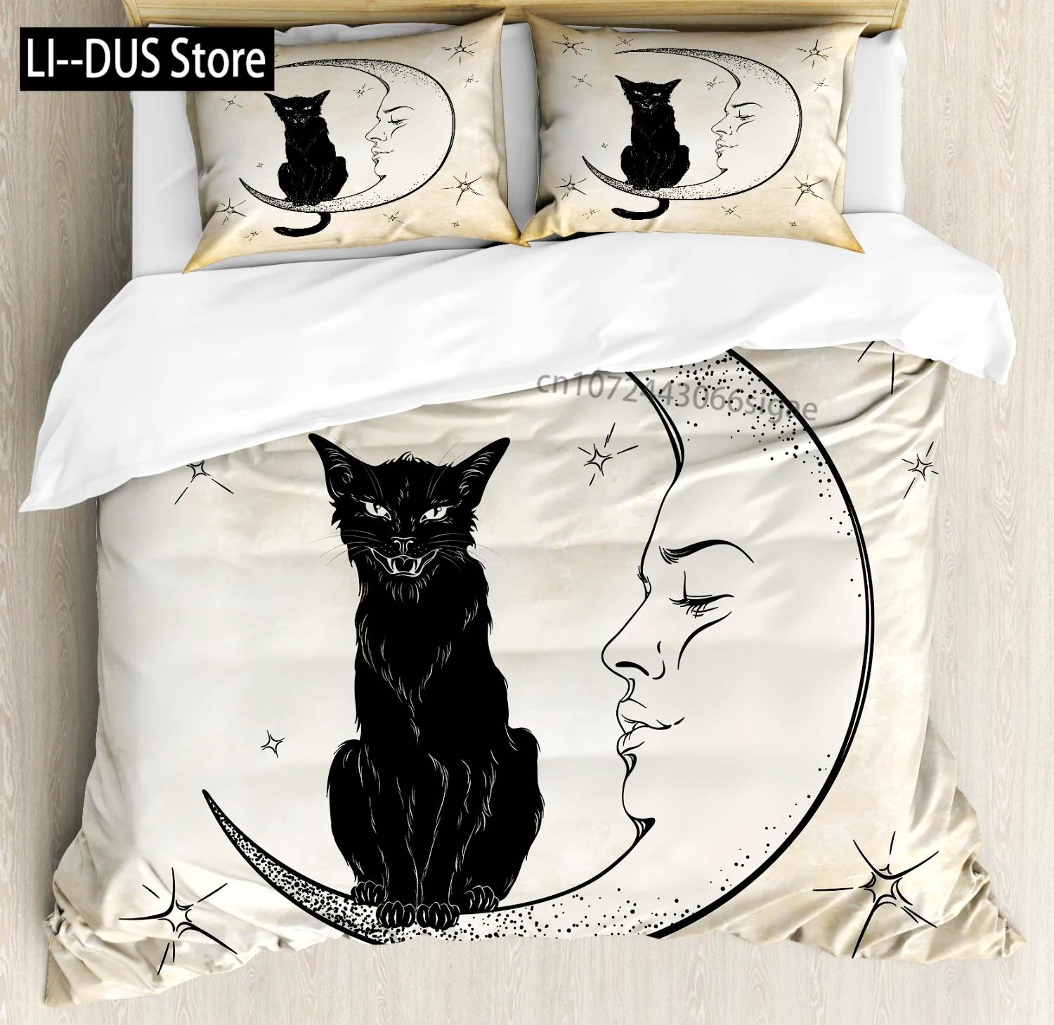 

Пододеяльник с котенком и кошкой Милый чехол на одеяло с животными Комплект постельного белья из микрофибры для питомцев Односпальный/Кинг/Квин для декора спальни девочек, мальчиков, детей 135x200cm