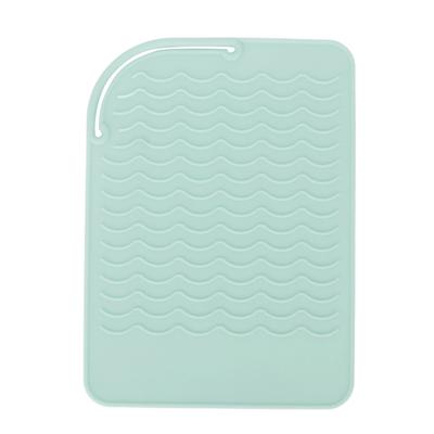 Heat Insulation Silicone Mat Corrugated Pattern Anti Skid Flexible High Temperature Resistant Mat Green