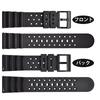 WOCCI Fluorocarbon Rubber Horlogeband, 24mm, FKM Luxe Siliconen Horlogeband met EasyClick, Zwart/Zwarte Gesp