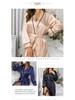 Women's European & American Style Ice Silk Nightgown with Long Sleeves – Comfortable, Close-Fitting, Sexy Pajamas & Bathrobe Set