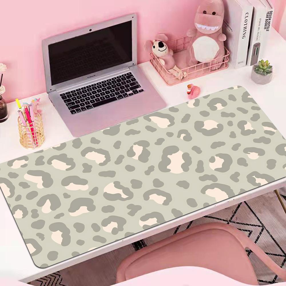 Xlxxl Computer Keyboard And Mouse Pad Beige Brown Leopard Office Home Gaming Setup Gaming Large Desk Accessories Carpet Hybxaxc
