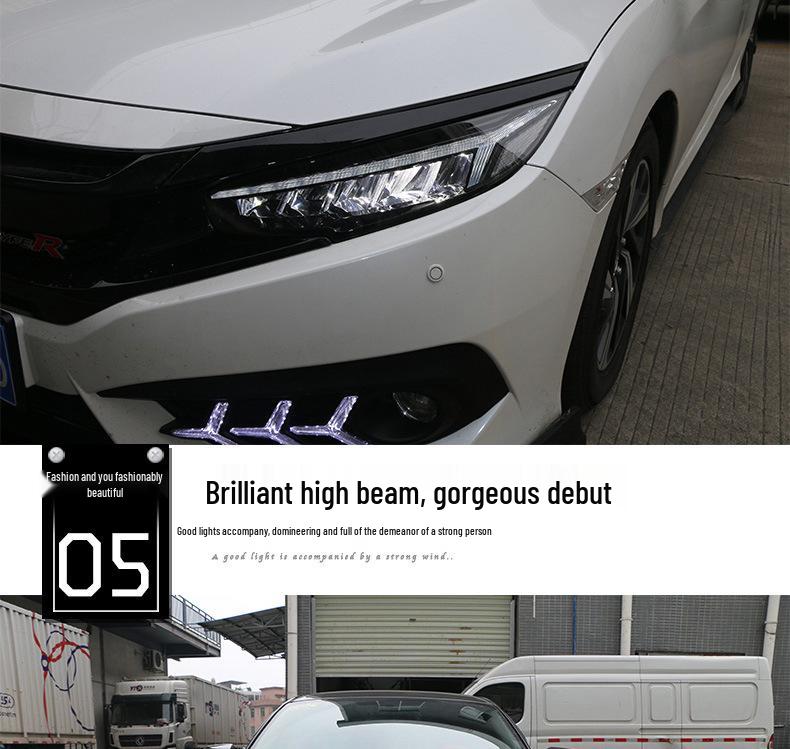 Tenth-Gen Civic Dragon Wing LED Headlights: Flowing Turn Signal & Daytime Running Lights